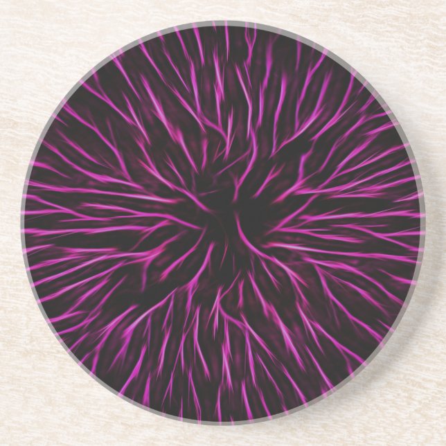 Bright Funky Hot Pink Firecracker Abstract Coaster (Front)