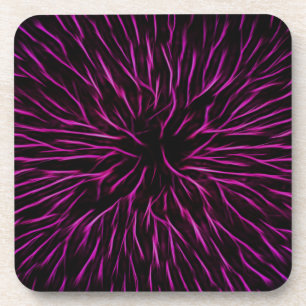 Bright Funky Hot Pink Firecracker Abstract Coaster