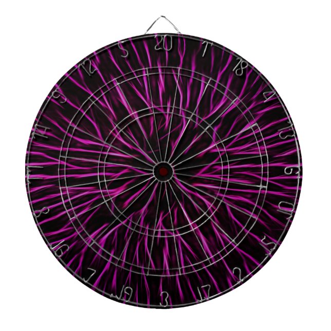 Bright Funky Hot Pink Firecracker Abstract Dartboard (Front)