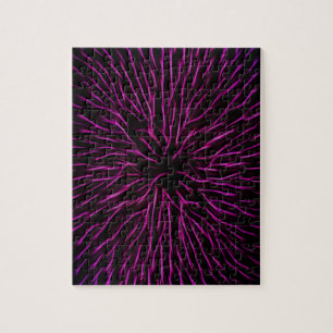 Bright Funky Hot Pink Firecracker Abstract Jigsaw Puzzle