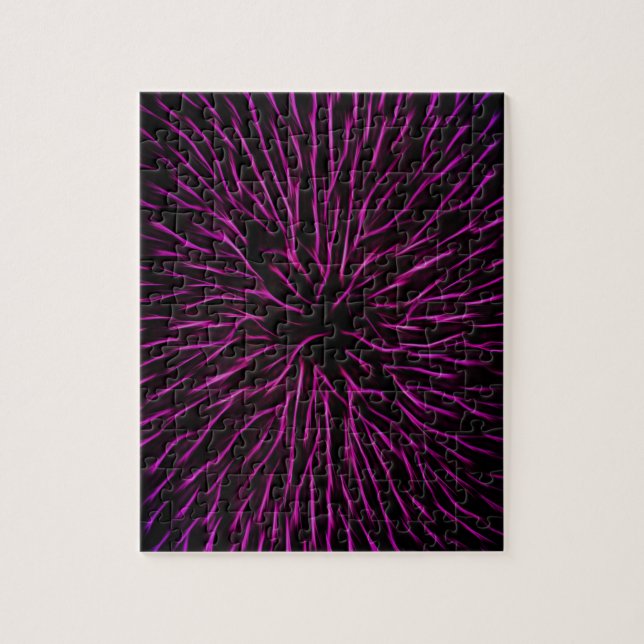 Bright Funky Hot Pink Firecracker Abstract Jigsaw Puzzle (Vertical)