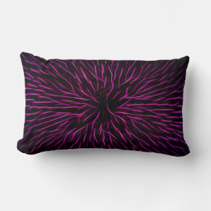 Bright Funky Hot Pink Firecracker Abstract Lumbar Cushion