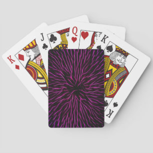Bright Funky Hot Pink Firecracker Abstract Playing Cards