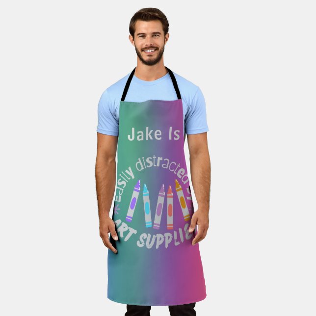 Bright Funny Colourful  Large Apron (Worn)