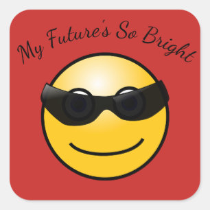 Bright Future Funny Emoji in Sunglasses Sticker