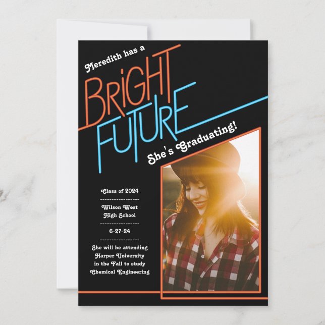 Bright Future Graduation Announcement (Front)