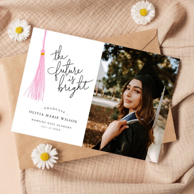 Bright Future Light Pink Graduation Announcement (Creator Uploaded)