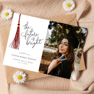 Bright Future Maroon Graduation Announcement