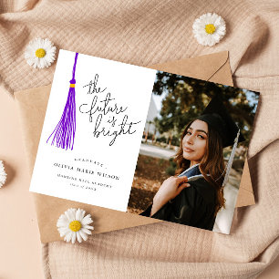 Bright Future Purple Graduation Announcement
