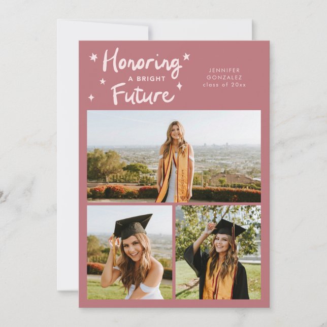 Bright Future Stars Multi Photo Pink Grad Announcement (Front)