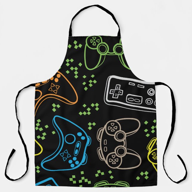 Bright gaming joysticks: cool pattern. apron (Front)