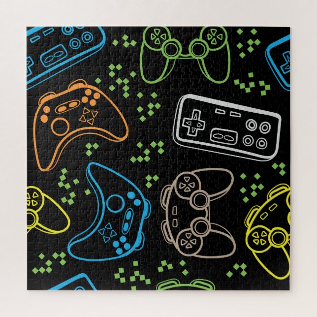 Bright gaming joysticks: cool pattern. jigsaw puzzle (Vertical)