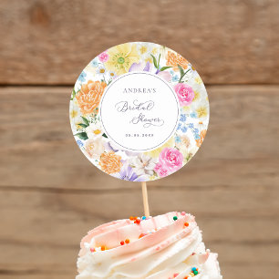Bright Garden Floral Spring Summer Bridal Shower Classic Round Sticker