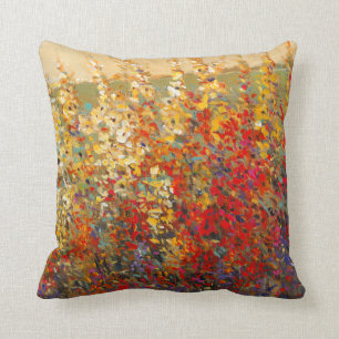 Bright Garden Mural of Spring Wildflowers Cushion