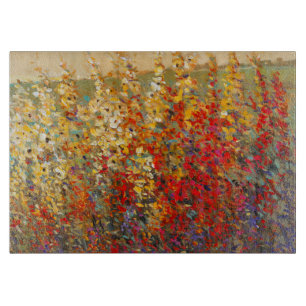 Bright Garden Mural of Spring Wildflowers Cutting Board