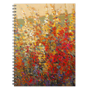Bright Garden Mural of Spring Wildflowers Notebook