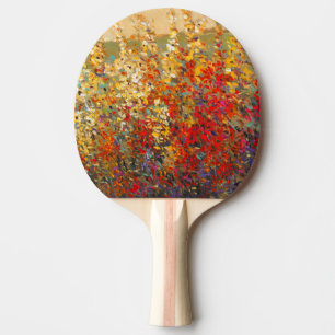 Bright Garden Mural of Spring Wildflowers Ping Pong Paddle