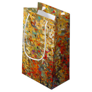 Bright Garden Mural of Spring Wildflowers Small Gift Bag