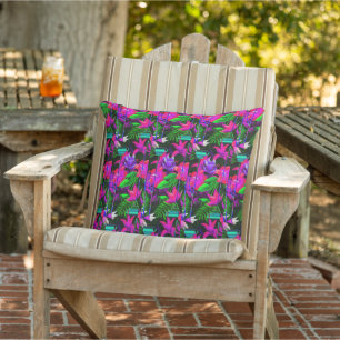 Bright Geometric African Floral  Cushion
