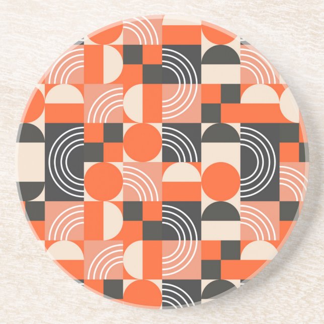 Bright geometric colour block pattern. coaster (Front)