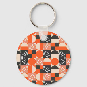 Bright geometric colour block pattern. key ring