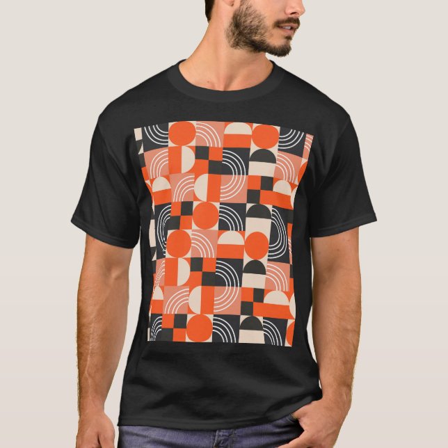 Bright geometric colour block pattern. T-Shirt (Front)