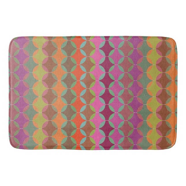 Bright Geometric Colour Harmonies Bath Mat (Front)
