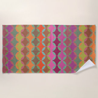 Bright Geometric Colour Harmonies Beach Towel