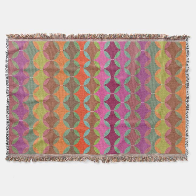 Bright Geometric Colour Harmonies Throw Blanket (Front)