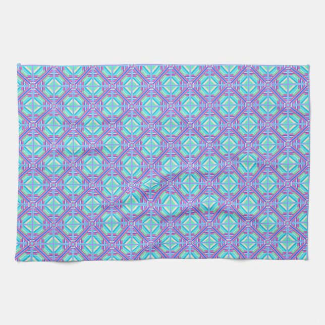 Bright Geometric Design  Tea Towel (Horizontal)