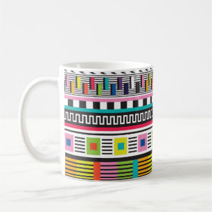Bright Geometric Lines: Abstract Seamless. Coffee Mug