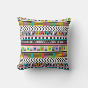 Bright Geometric Lines: Abstract Seamless. Cushion
