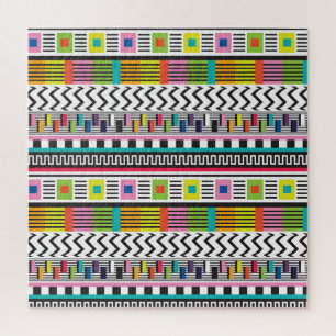 Bright Geometric Lines: Abstract Seamless. Jigsaw Puzzle