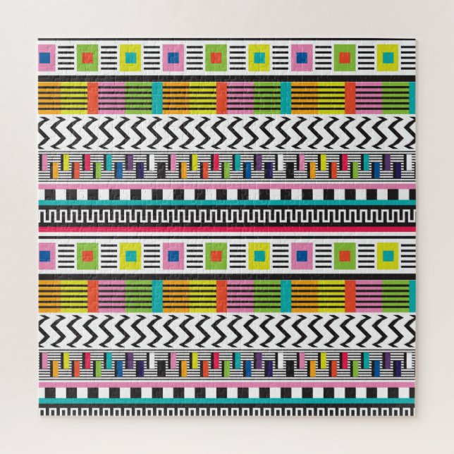 Bright Geometric Lines: Abstract Seamless. Jigsaw Puzzle (Vertical)