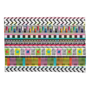 Bright Geometric Lines: Abstract Seamless. Pillowcase