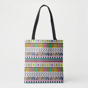 Bright Geometric Lines: Abstract Seamless. Tote Bag