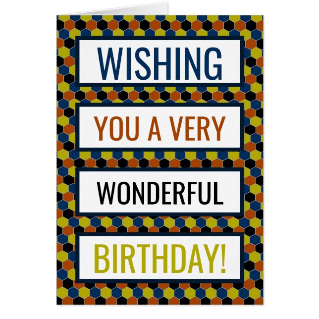 Bright Geometric Pattern, Birthday (Front)