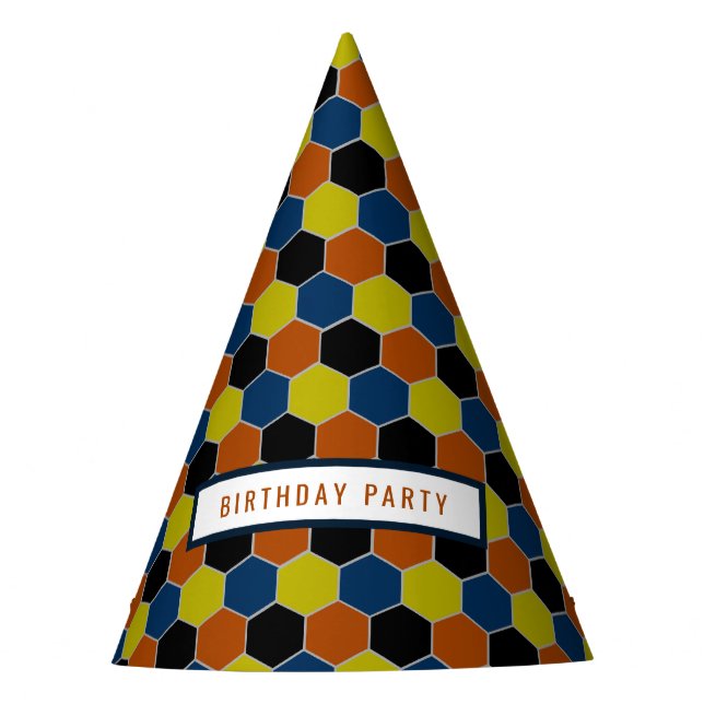 Bright Geometric Pattern, Modern Birthday Party Party Hat (Front)