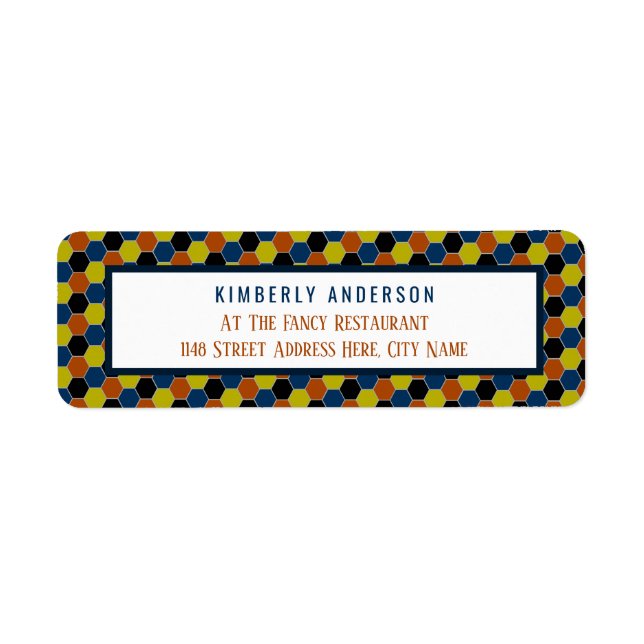 Bright Geometric Pattern, Modern Birthday Party Return Address Label (Front)