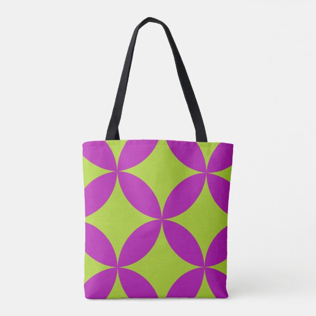 bright geometric pattern tote bag (Back)