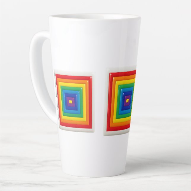 Bright Geometric Pop Art  Latte Mug (Left Angle)