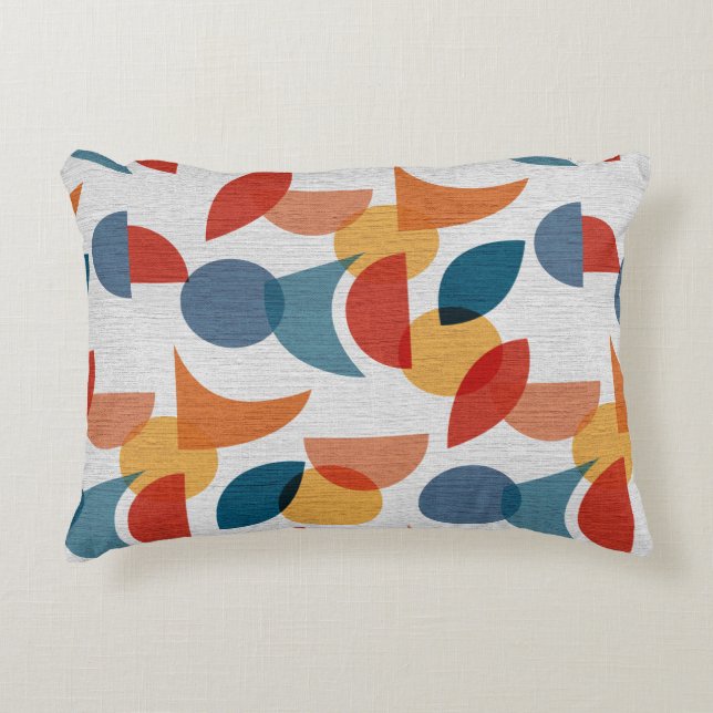 Bright Geometric Retro Abstract Decorative Cushion (Front)