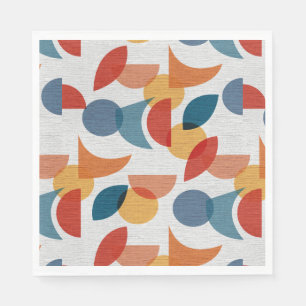 Bright Geometric Retro Abstract Midcentury Modern Napkin