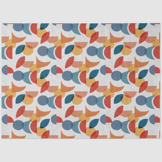 Bright Geometric Retro Abstract Midcentury Modern Tissue Paper (Front)