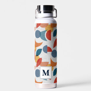 Bright Geometric Retro Abstract Midcentury Modern Water Bottle