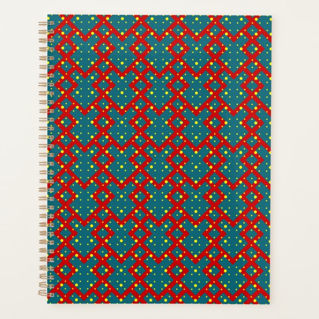 Bright Geometric Shape Pattern – Fun Stylish Decor Planner (Front)