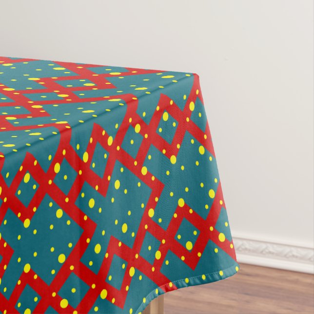 Bright Geometric Shape Pattern – Fun Stylish Decor Tablecloth (In Situ)