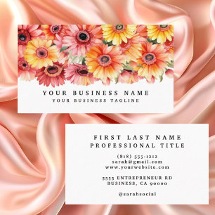 Bright Gerbera Daisies Flowers Business Cards