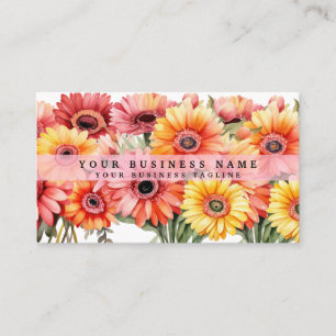 Bright Gerbera Daisies Flowers Business Cards