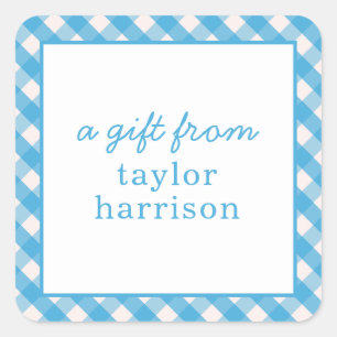 Bright Gingham Personalised Gift Stickers
